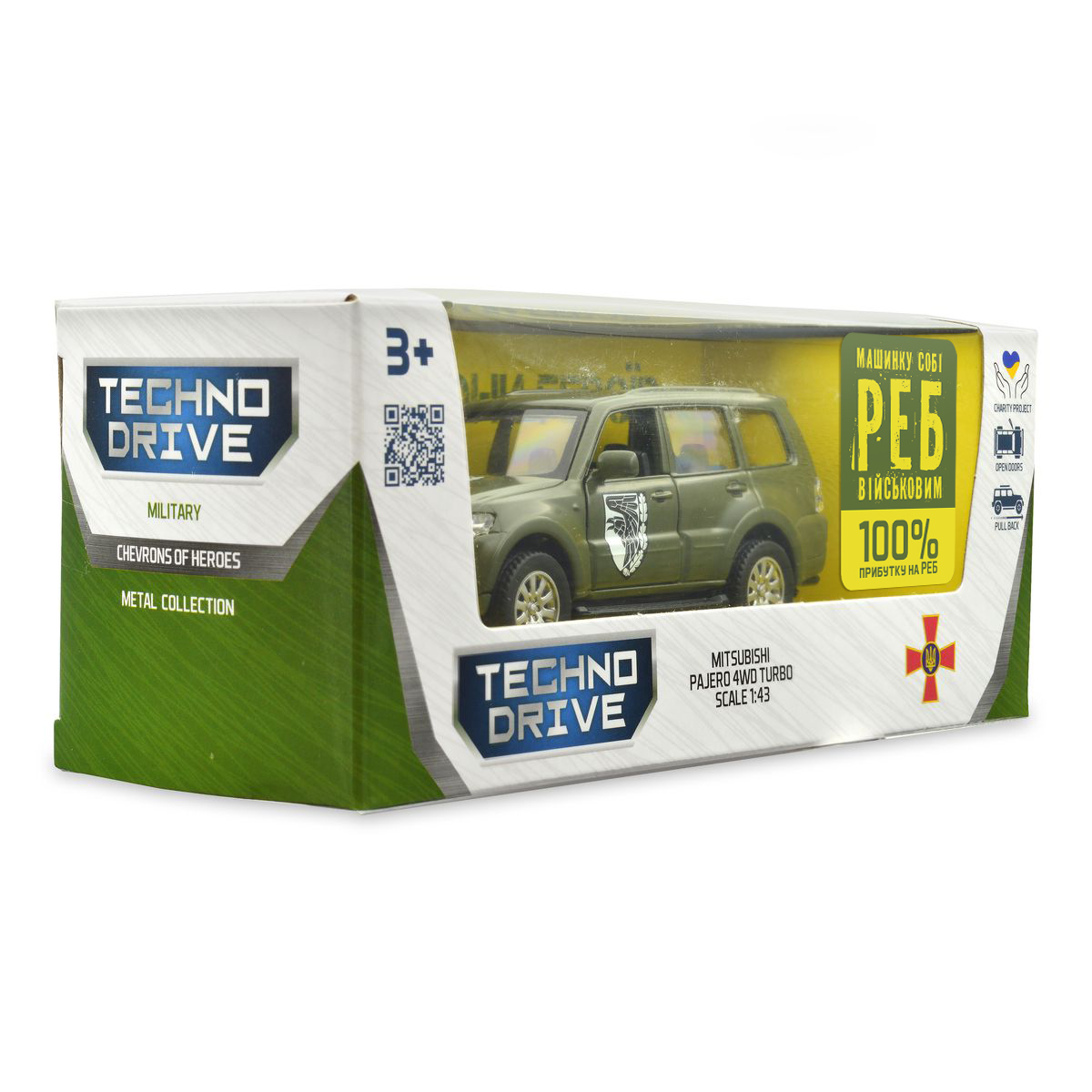 Колекційна автомодель TechnoDrive Mitsubishi Pajero 93 ОМБр Шеврони Героїв 1:42 — превʼю 7