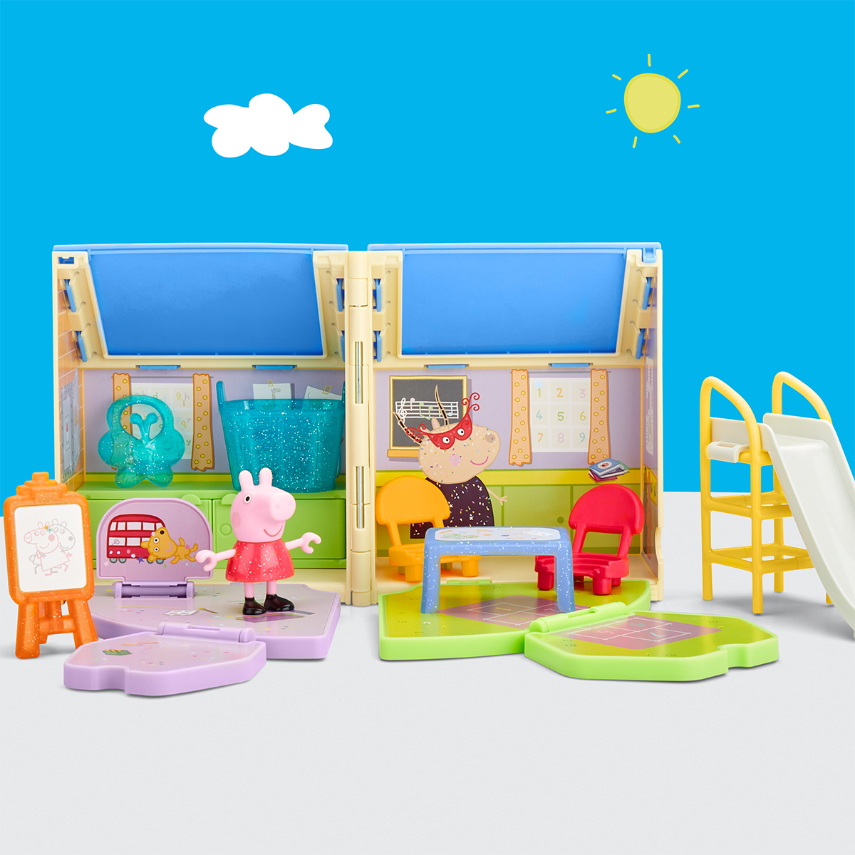 Ігровий набір дитячий садок Пеппи з фігуркою Peppa Pig Pop-Up 7.5 см Багатоколірний — превʼю 6