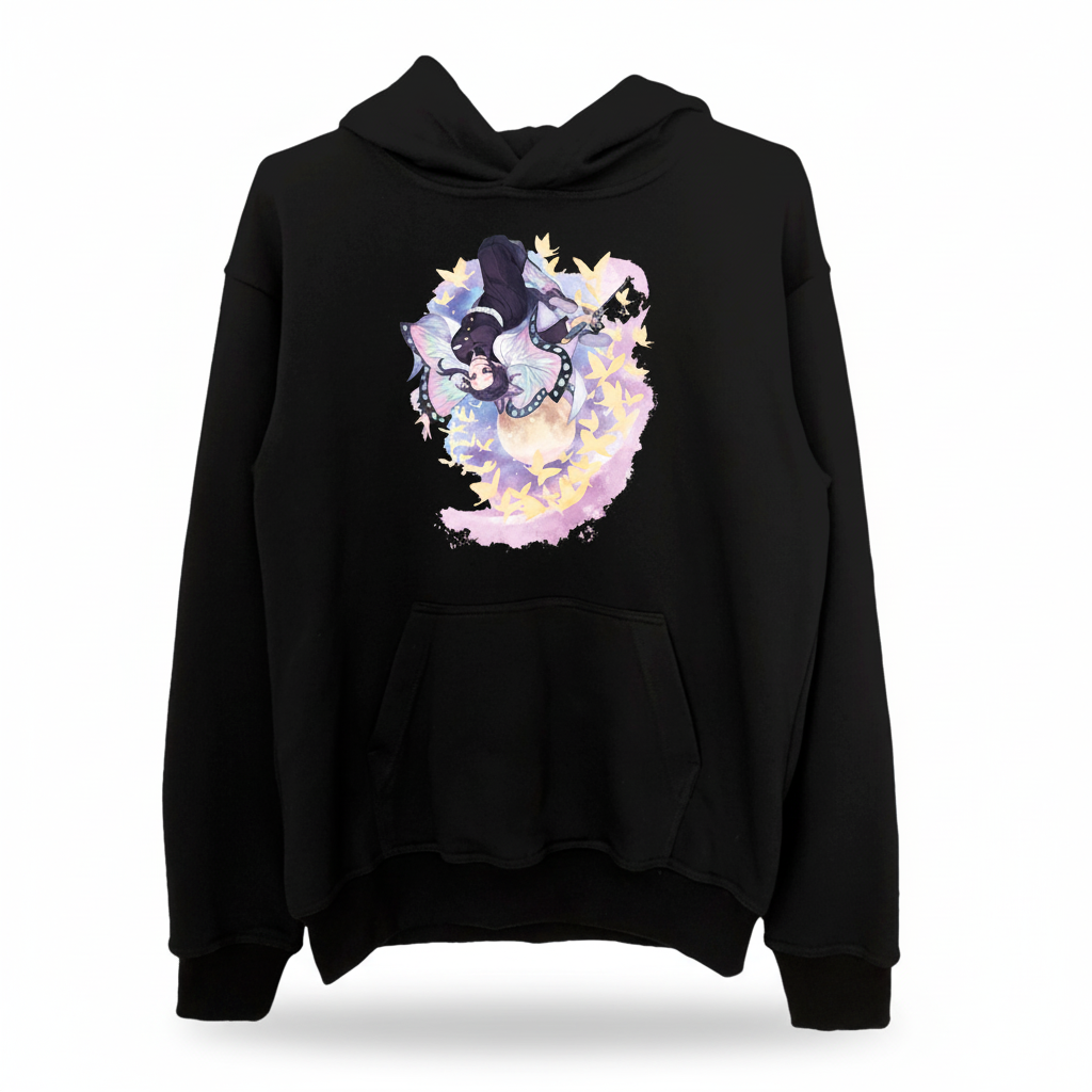 Худі Клинок який знищує демонів (Demon Slayer: Kimetsu no Yaiba) - Сінобу Котьо XS чорна (28455) — превʼю 2