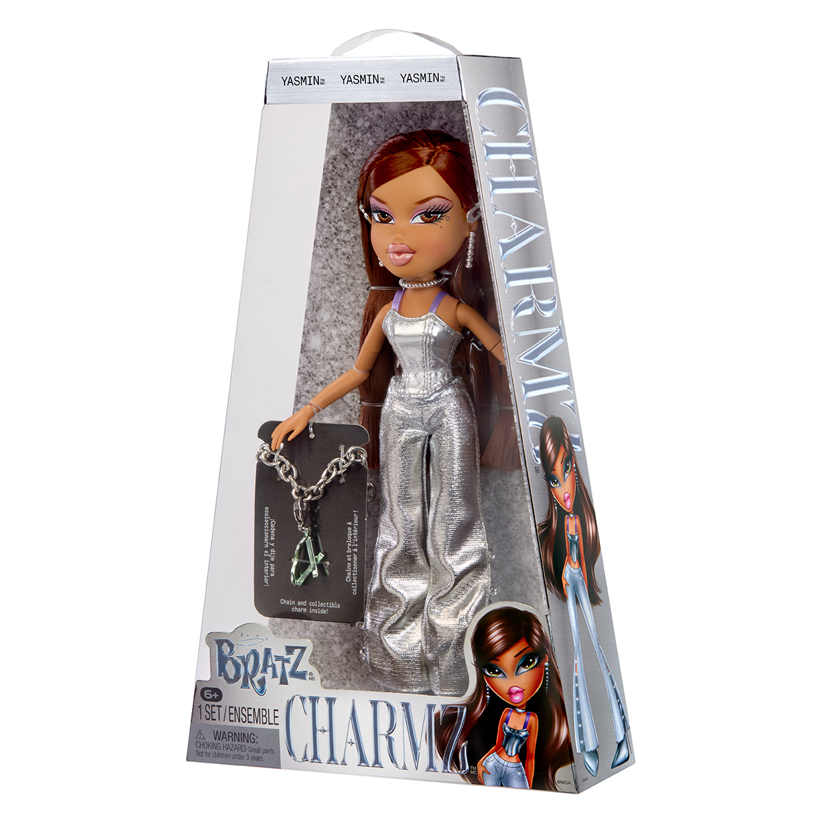 Ігровий набір лялька Bratz Charmz Ясмін з браслетом 25 см Сріблястий — превʼю 9