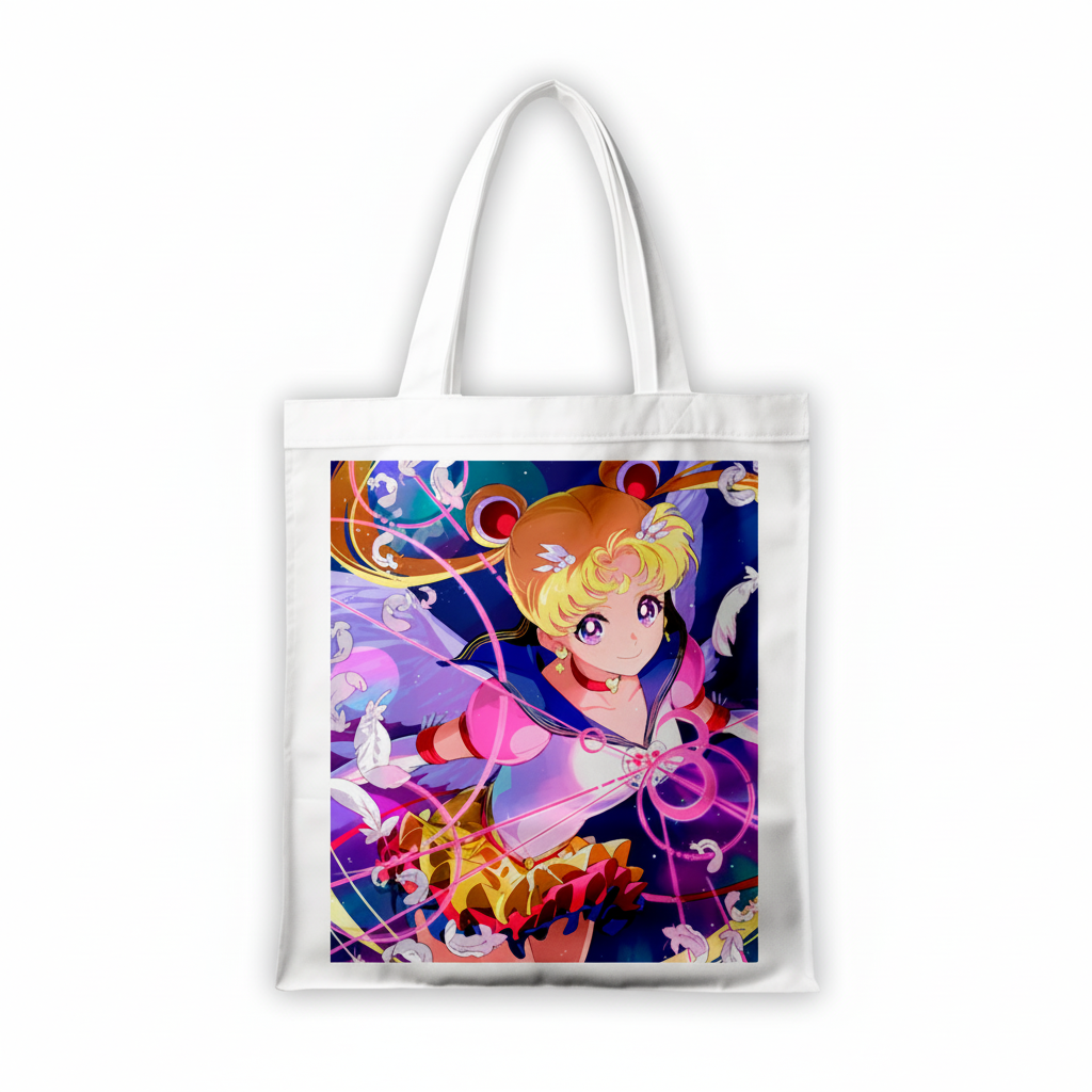 Сумка-шопер Сейлор Мун Sailor Moon 39x35 см біла з льону 6733