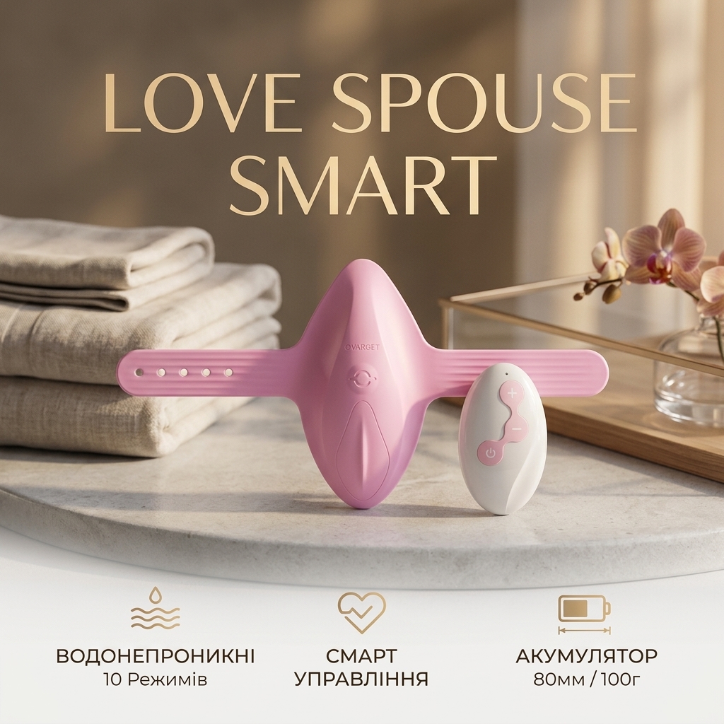 Вібротрусики смарт водонепроникні Love Spouse 80мм силіконові для жінок Рожевий