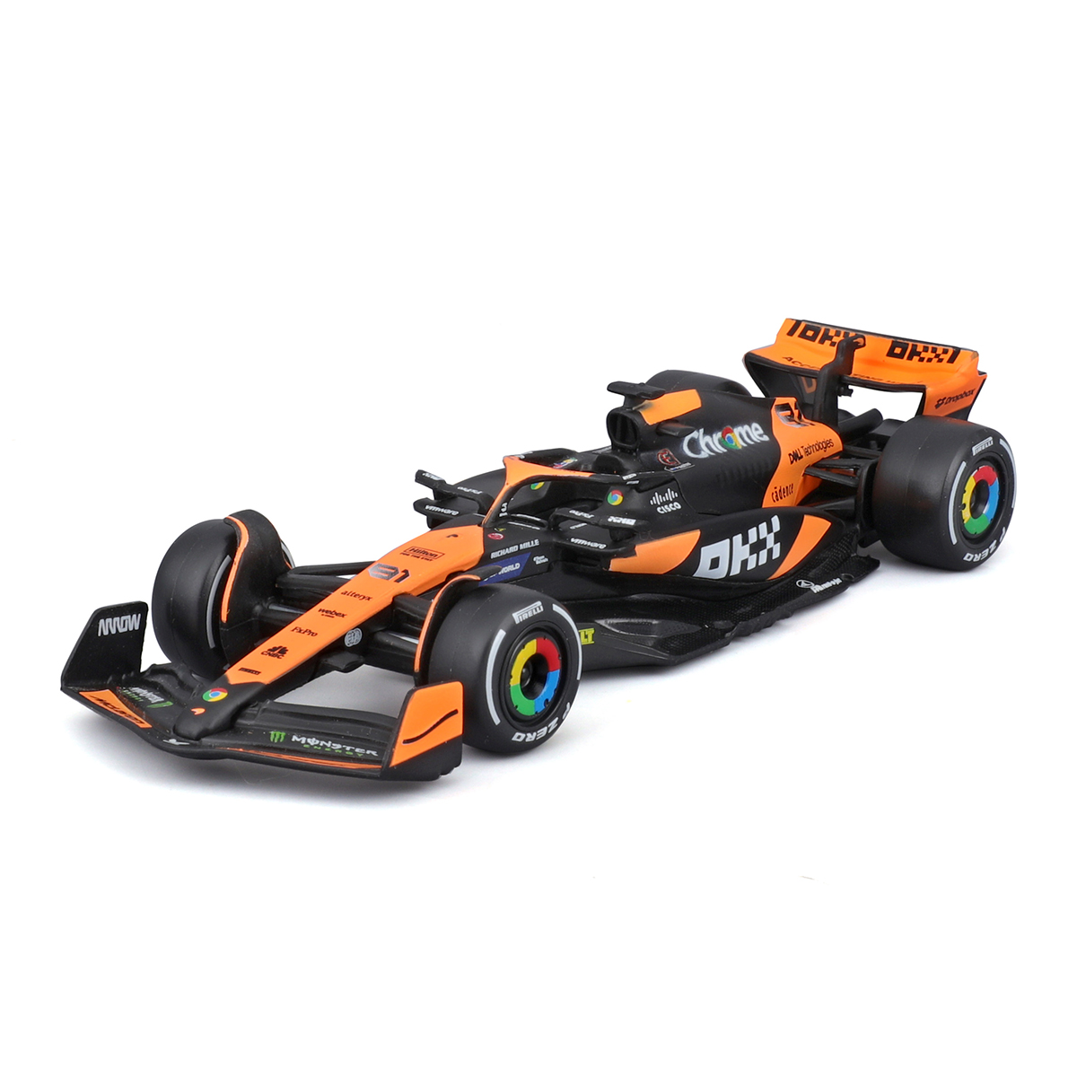 Автомодель Bburago McLaren F1 MCL38 2024 Чорно-помаранчева 1:43 — превʼю 4