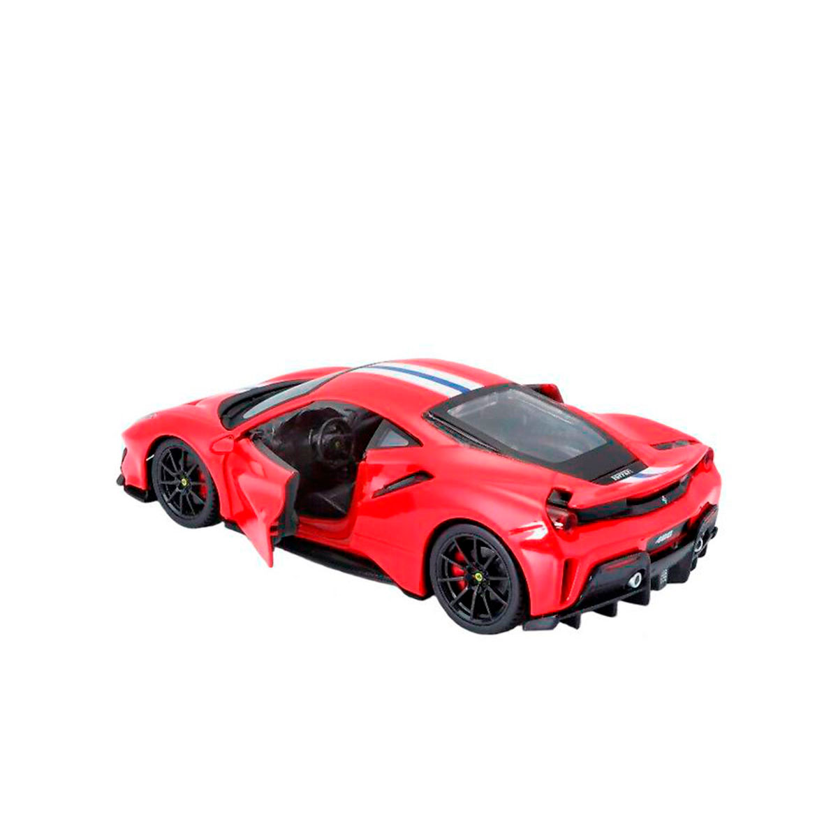 Автомодель Bburago Ferrari 488 Pista 1:24 металева червоно-чорна — превʼю 3