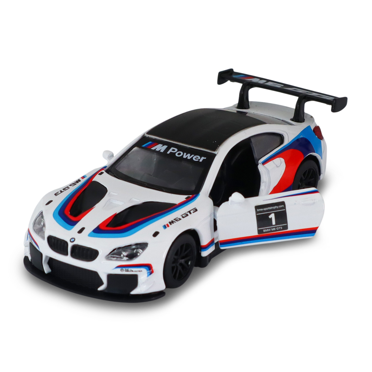 Автомодель BMW M6 GT3 Techno Drive металева 1:44 Біла — превʼю 15