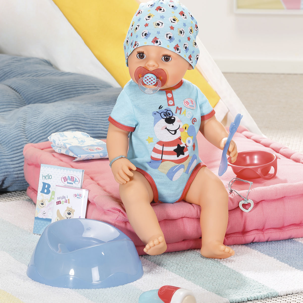 Лялька Baby Born Чарівний хлопчик 43 см з пустушкою та аксесуарами — превʼю 5