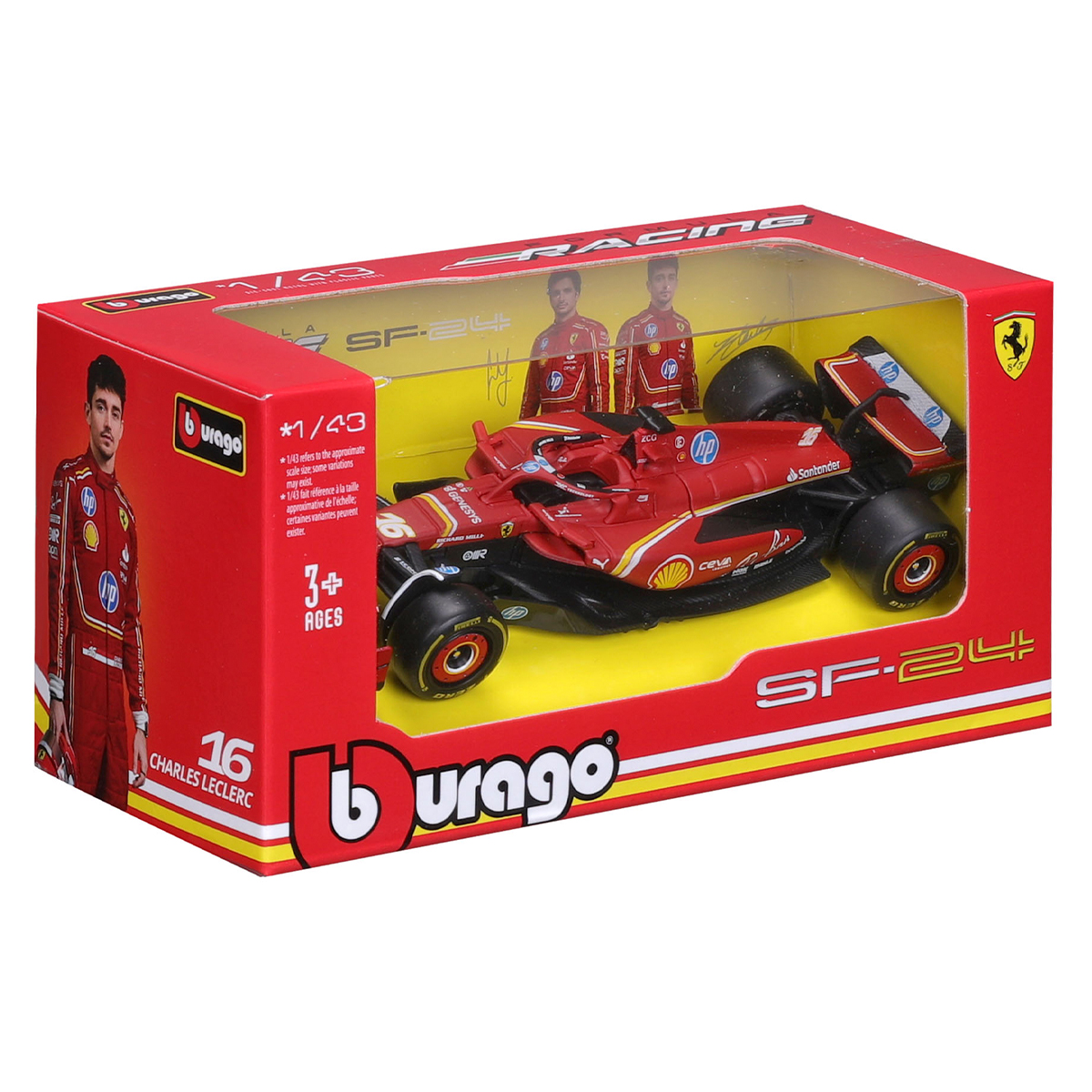 Автомодель Ferrari SF-24 Racing Bburago 1:43 Червона — превʼю 8