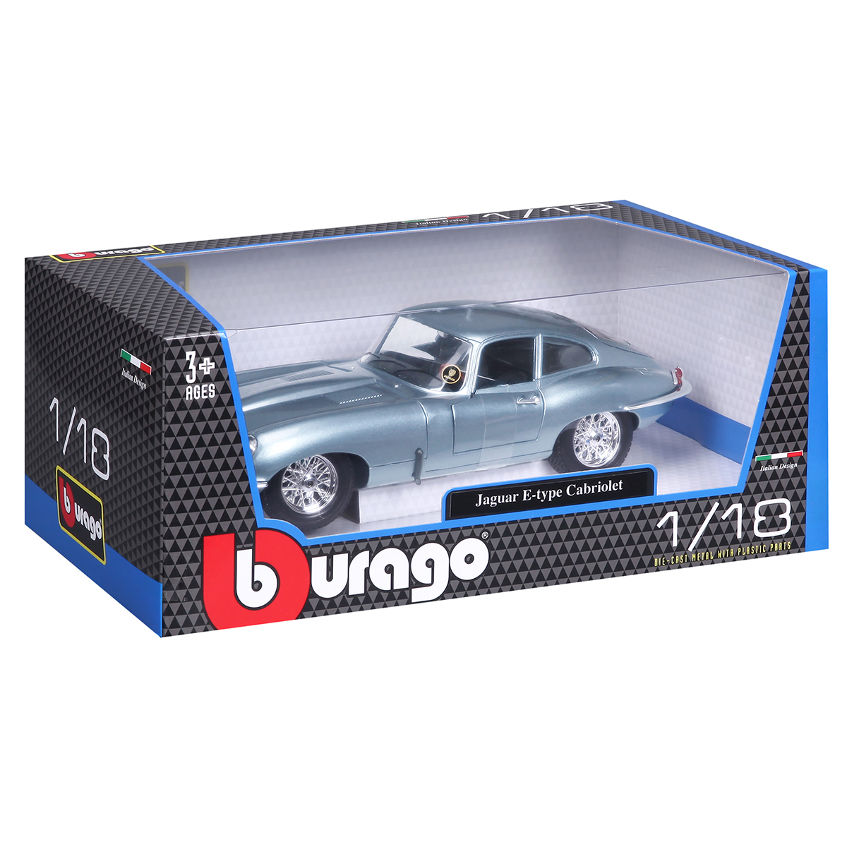 Автомодель Jaguar E-Type Coupe 1961 Bburago 1:18 Синя — превʼю 9