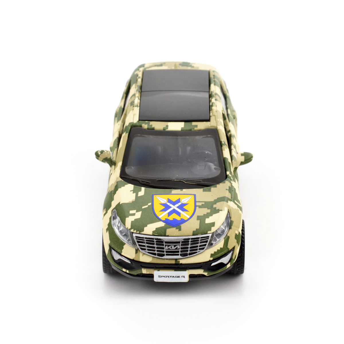 Автомодель Kia Sportage R 56 ОМПБр Шеврони Героїв металева 1:39 — превʼю 15