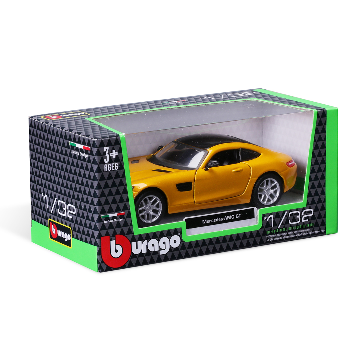 Автомодель Mercedes-AMG GT Bburago 1:32 металева Жовта — превʼю 8