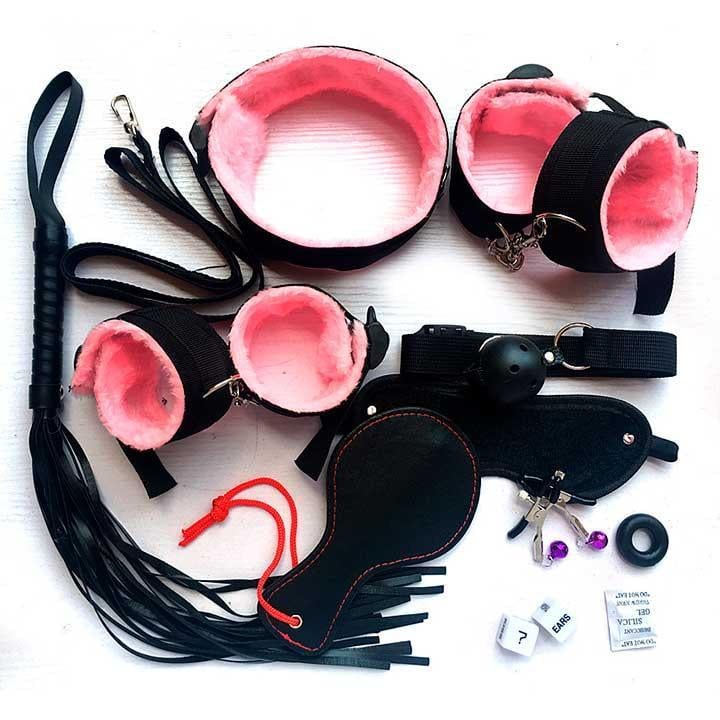 Комплект для BDSM ігор на 10 предметів One Size рожевий