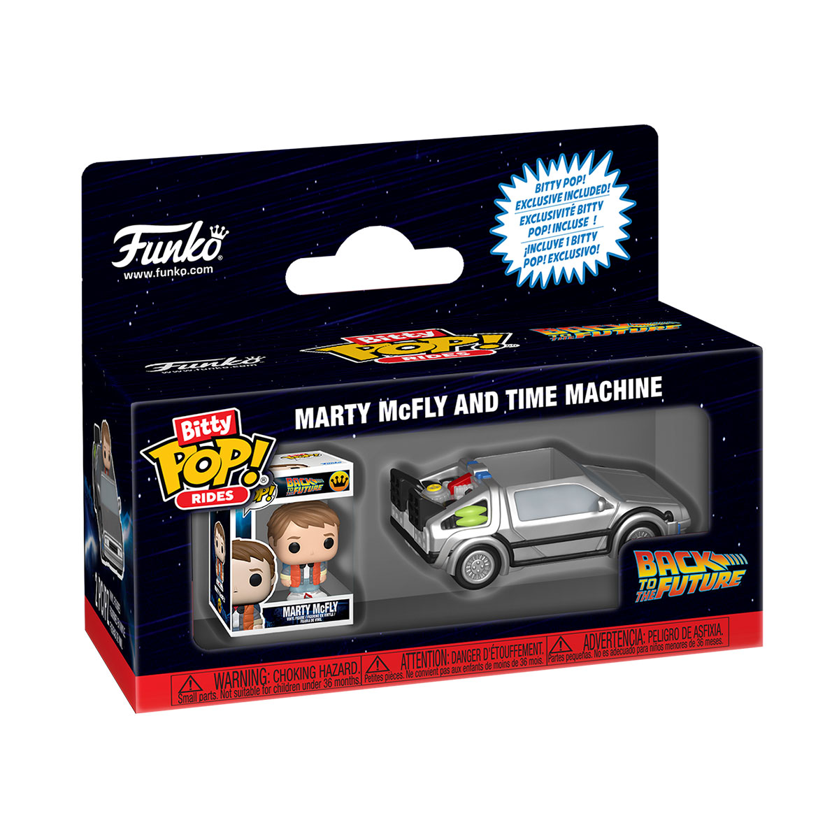 Набір фігурок Funko Bitty Pop! Ride Марті та машина часу 2,54 см — превʼю 1
