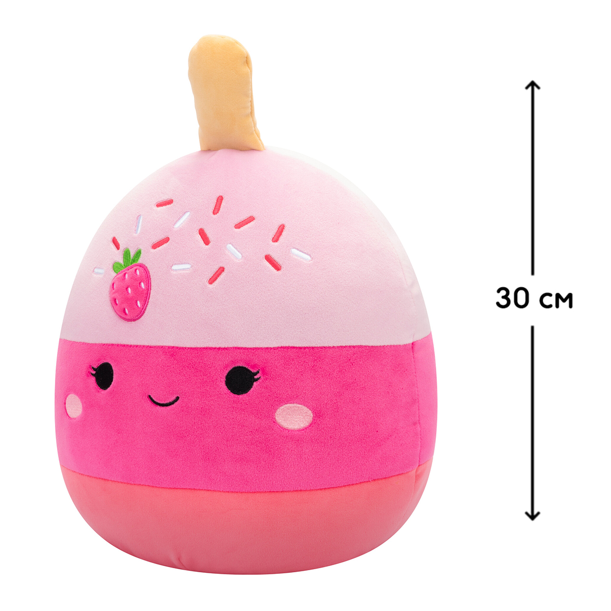 М'яка іграшка Squishmallows — Полуничний кейк-поп Пама (Pam) — 30 см — превʼю 2