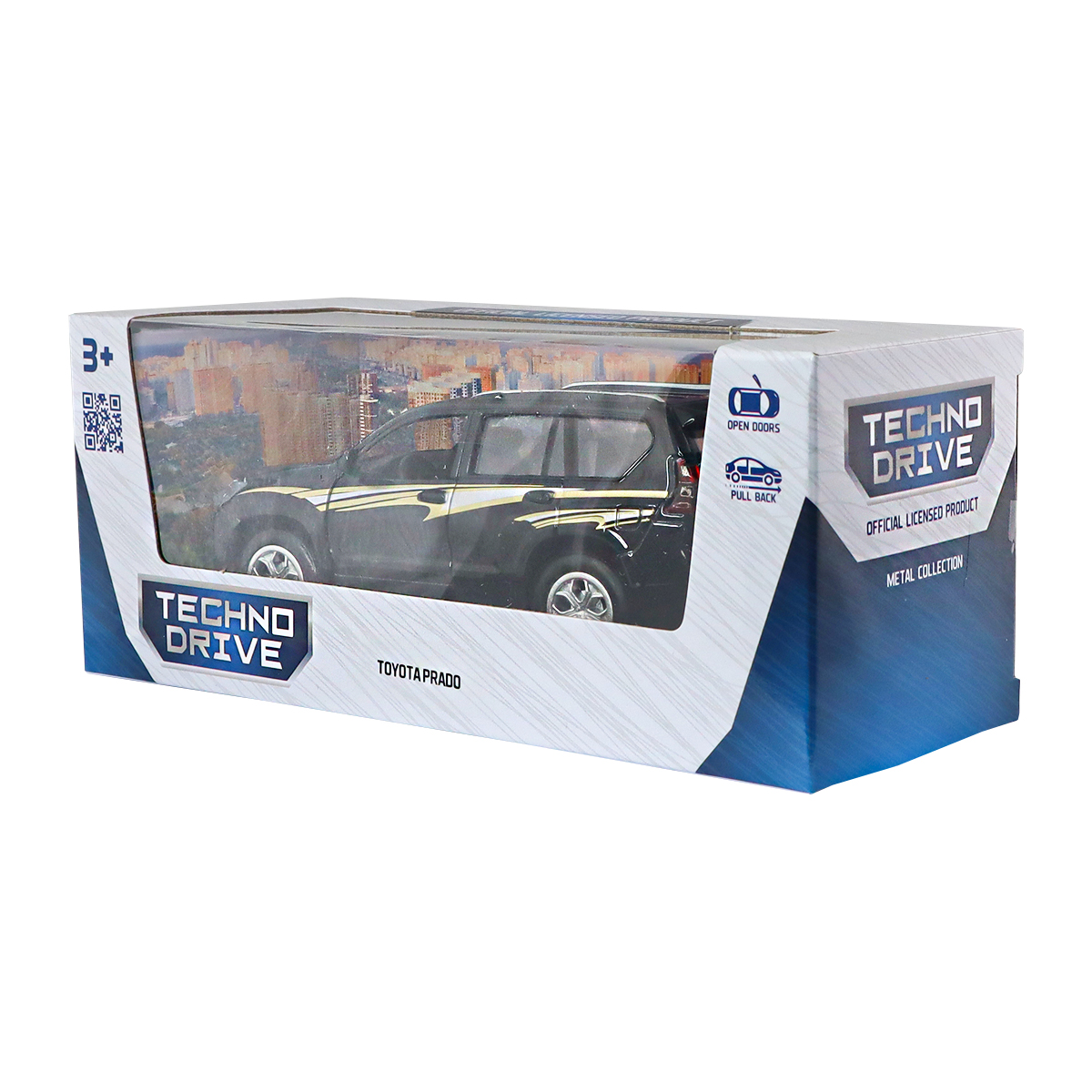 Автомодель Toyota Prado Techno Drive 1:40 металева Чорна — превʼю 4