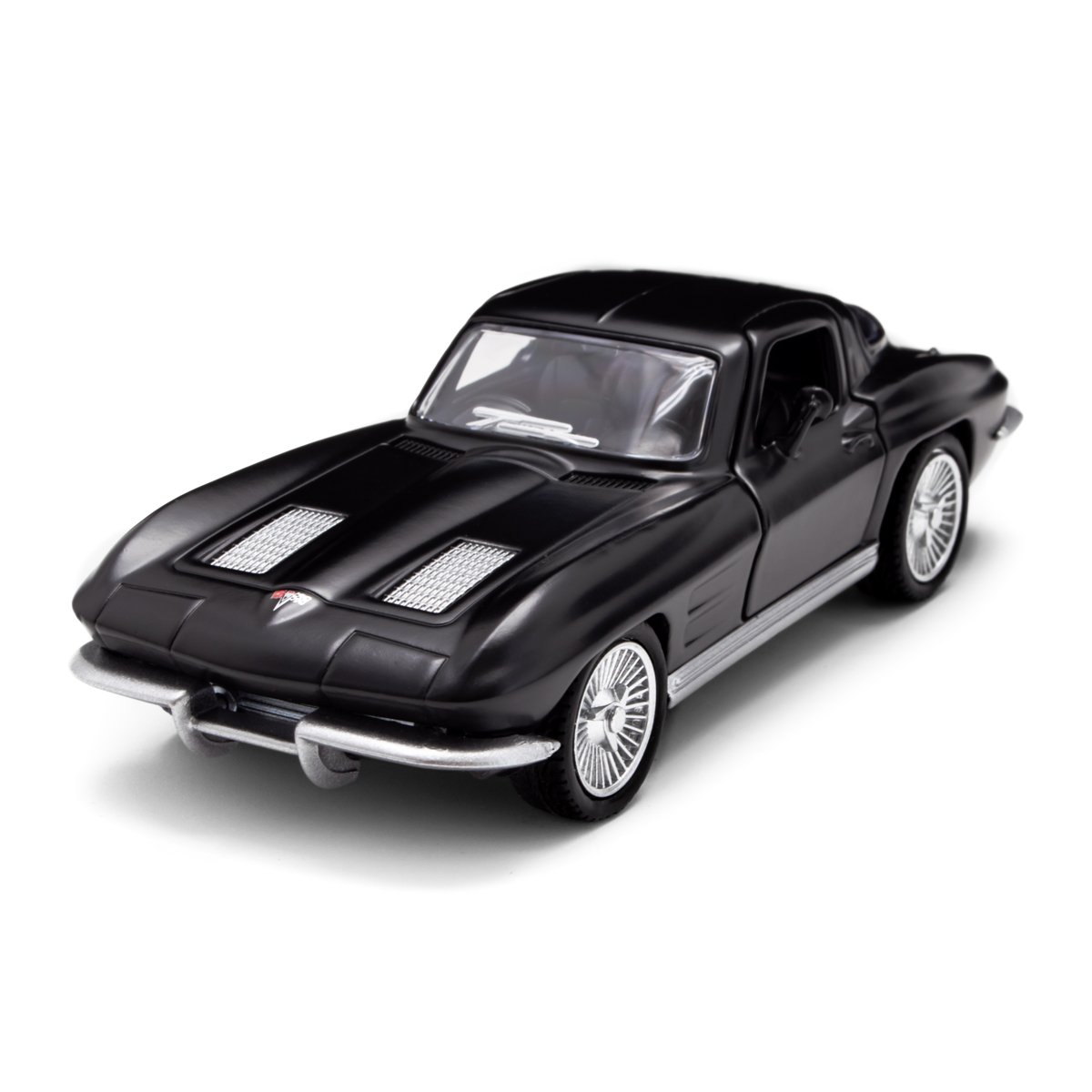 Автомодель Chevrolet Corvette Split Window 1963 металева 1:35 Матова чорна