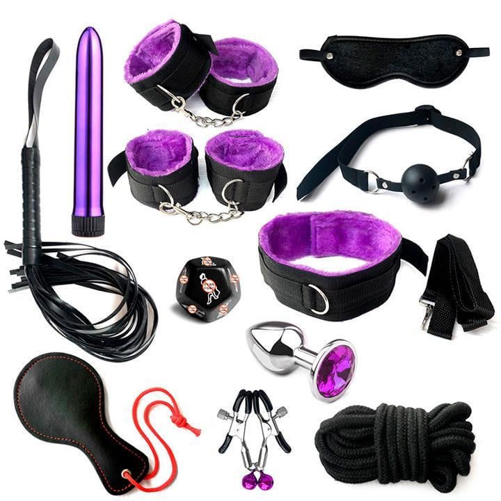 BDSM-комплект 12 аксесуарів One Size Бузковий