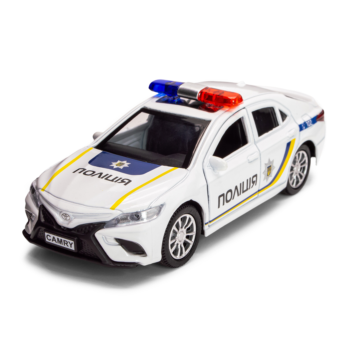 Автомодель Toyota Camry Поліція металева 11,8 см Біла — превʼю 1