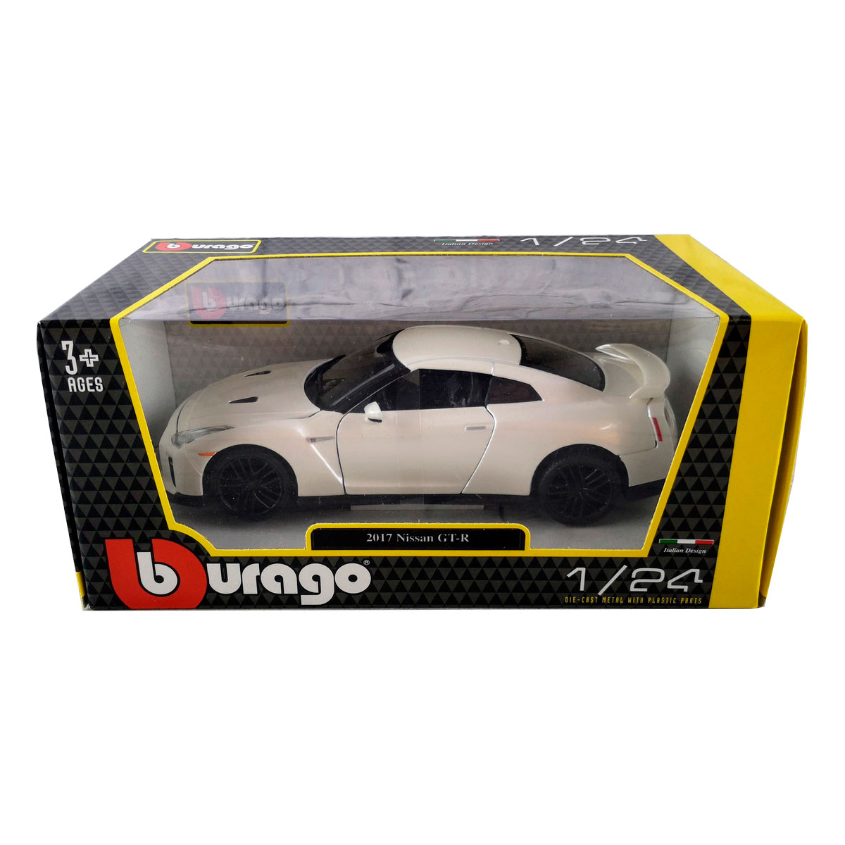 Автомодель Nissan GT-R Bburago 1:24 металева з дверцятами — превʼю 2