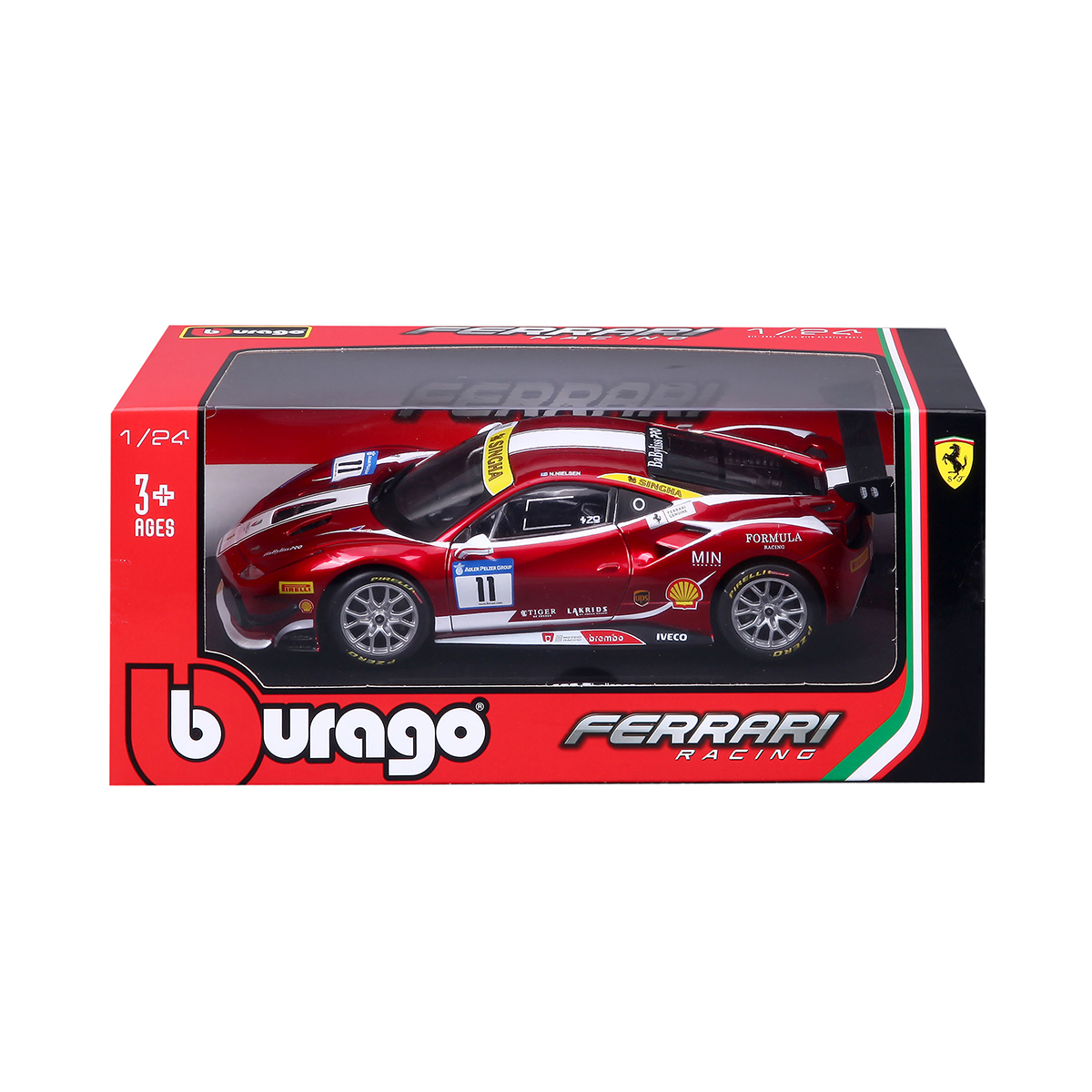 Автомодель Ferrari 488 Challenge Bburago 1:24 Червона — превʼю 3