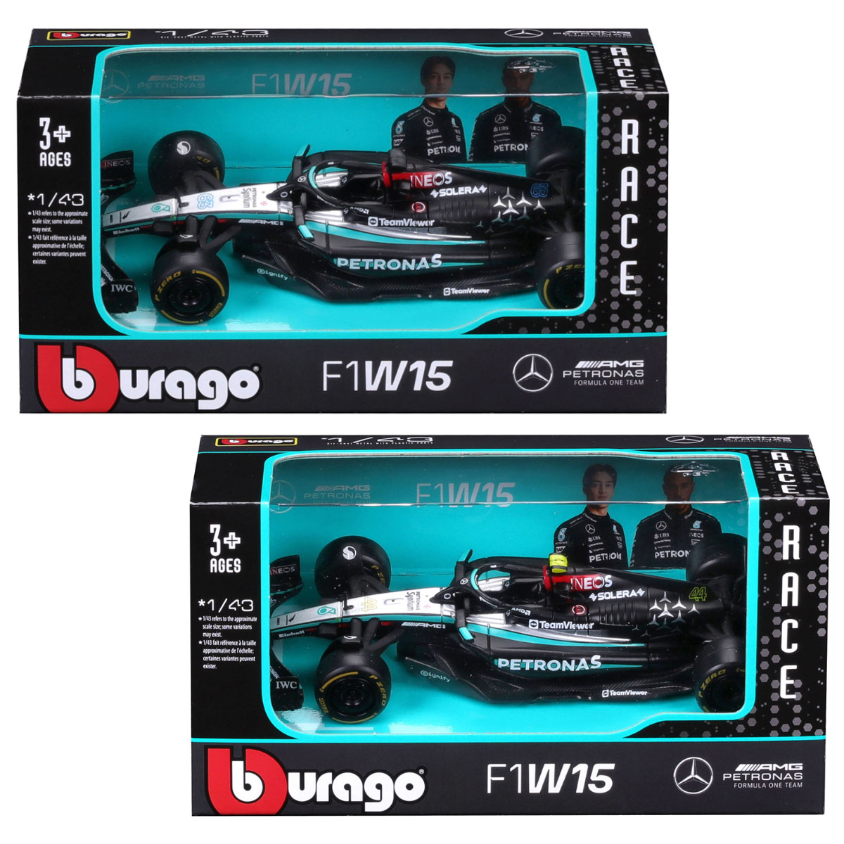 Колекційна модель Bburago Mercedes-AMG F1 W15 Performance 2024 1:43 — превʼю 1