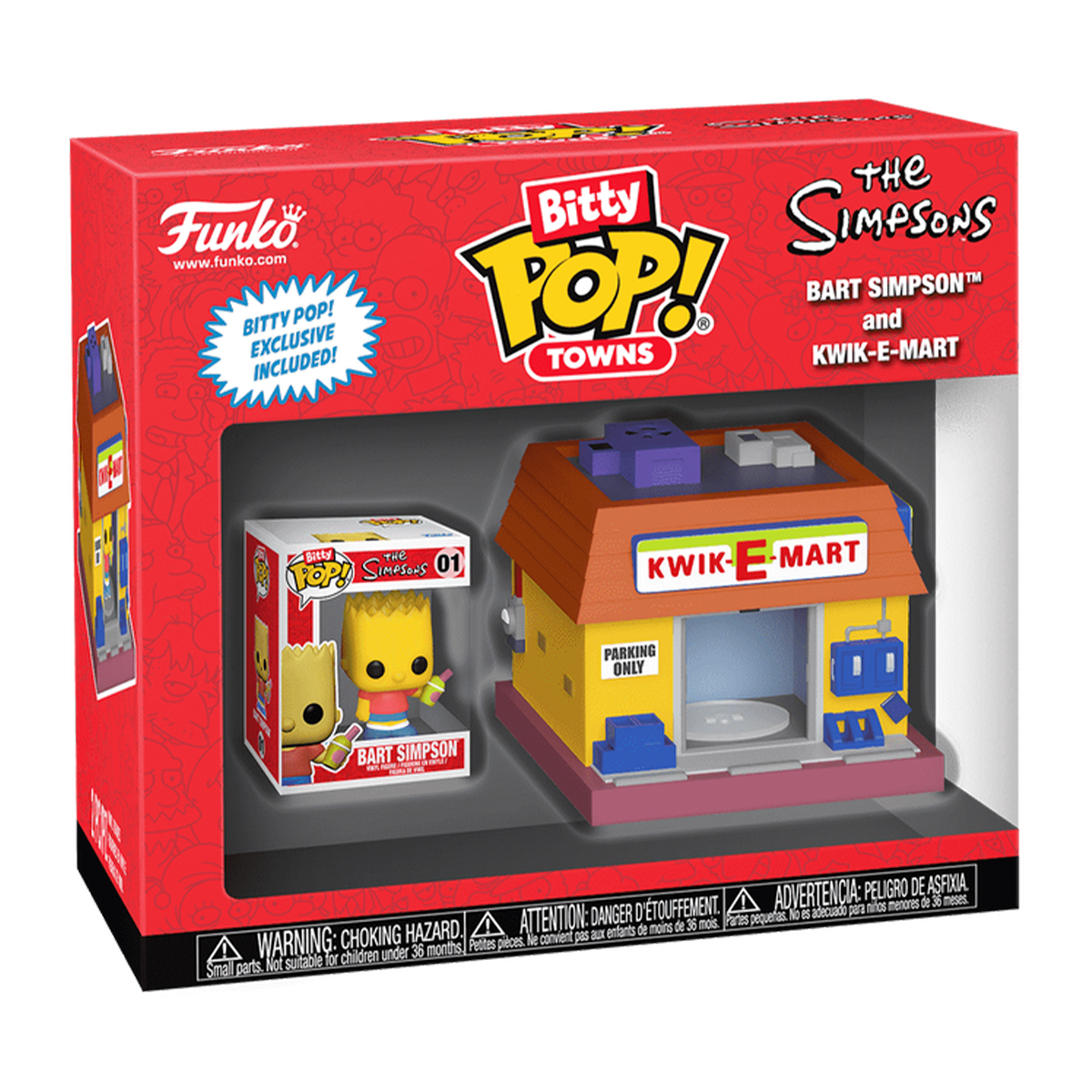 Фігурка Funko Bitty Pop Town — Барт Сімпсон і Квікі-Март (Bart Simpson and Kwik-E-Mart) — 1.9 см