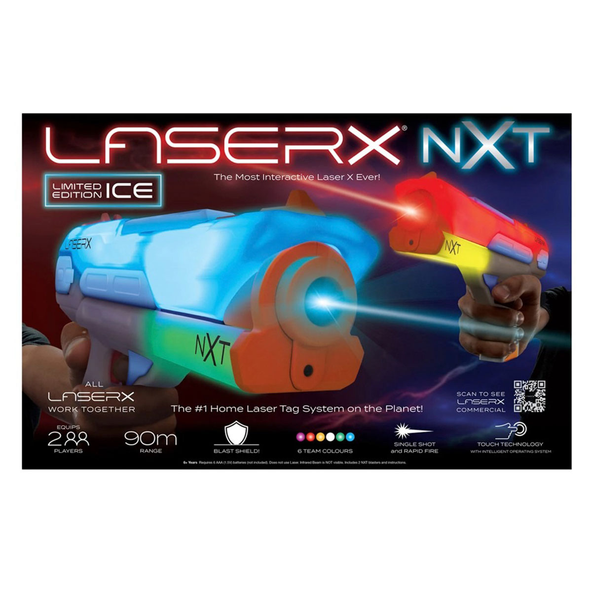 Ігровий набір для лазерних боїв Laser X NXT для двох гравців 30 см Black