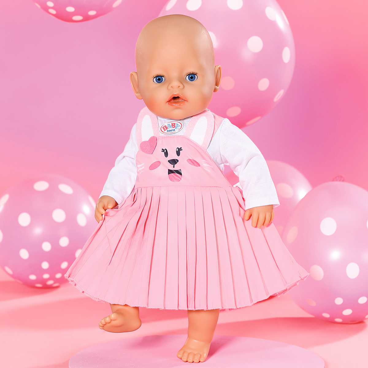 Сукня для ляльки Baby Born з зайчиком 43 см Рожева — превʼю 3