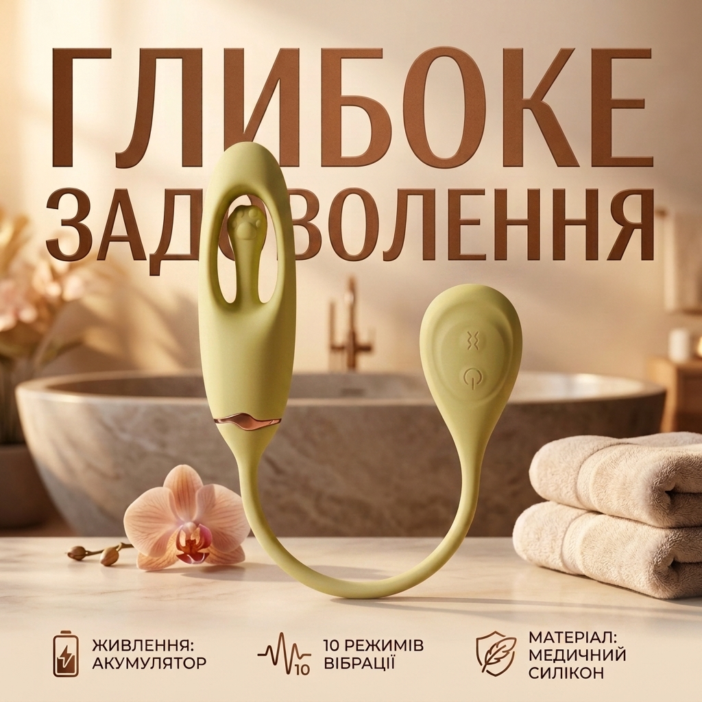 Вібратор кліторальний силіконовий Shu'er 10 режимів дистанційний 14х3.5 см Зелений