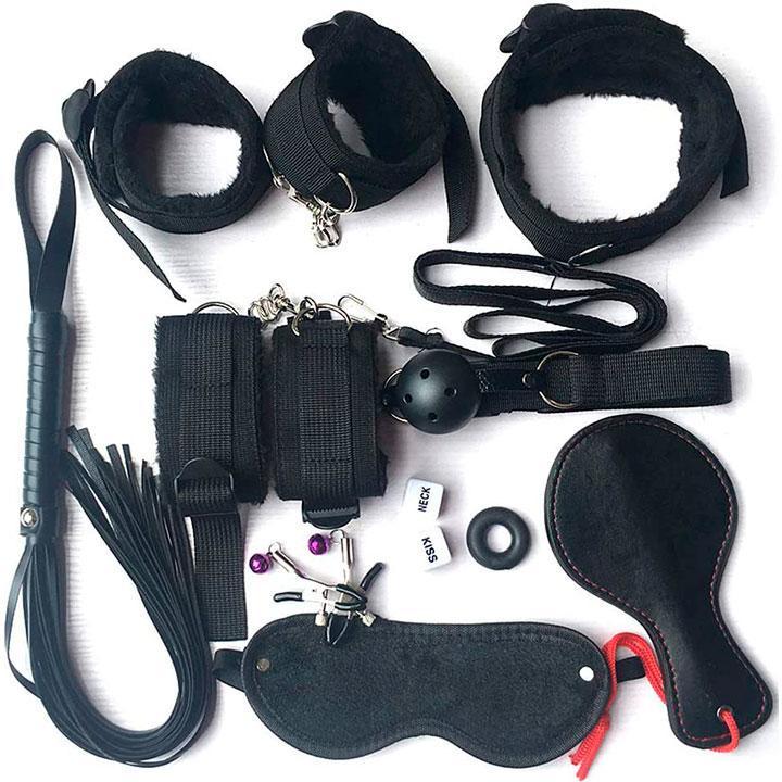Комплект для BDSM ігор на 10 предметів One Size чорний