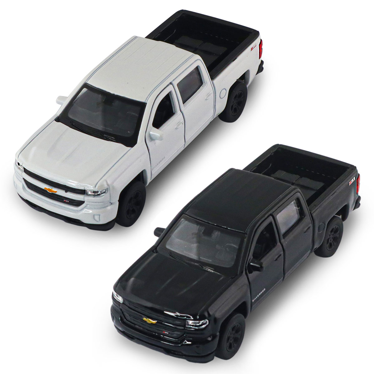 Автомодель Chevrolet Silverado 2017 Techno Drive 1:43 металева з pull-back механізмом Біла
