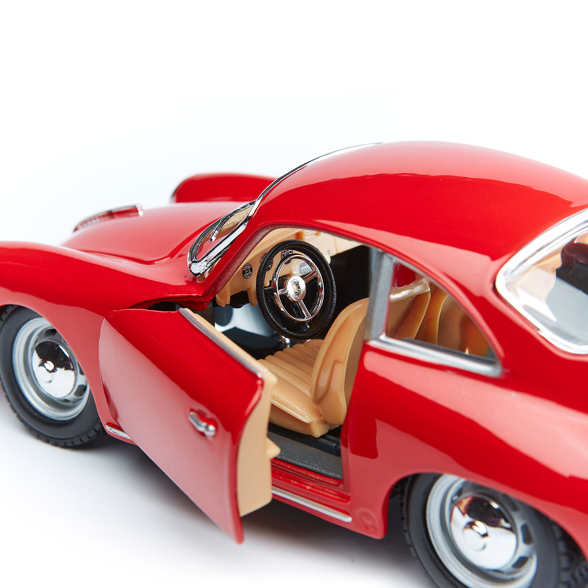 Автомодель Bburago Porsche 356B 1961 1:24 металева червона або слонова кістка — превʼю 8