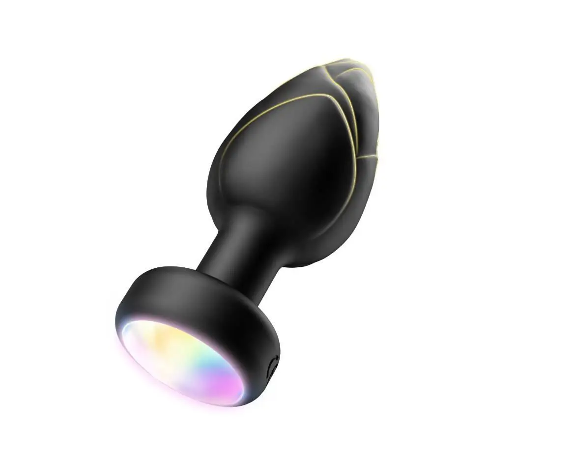 Анальна пробка, що світиться, з вібрацією та ПУ Light Anal Plug 3,5*9 см чорний