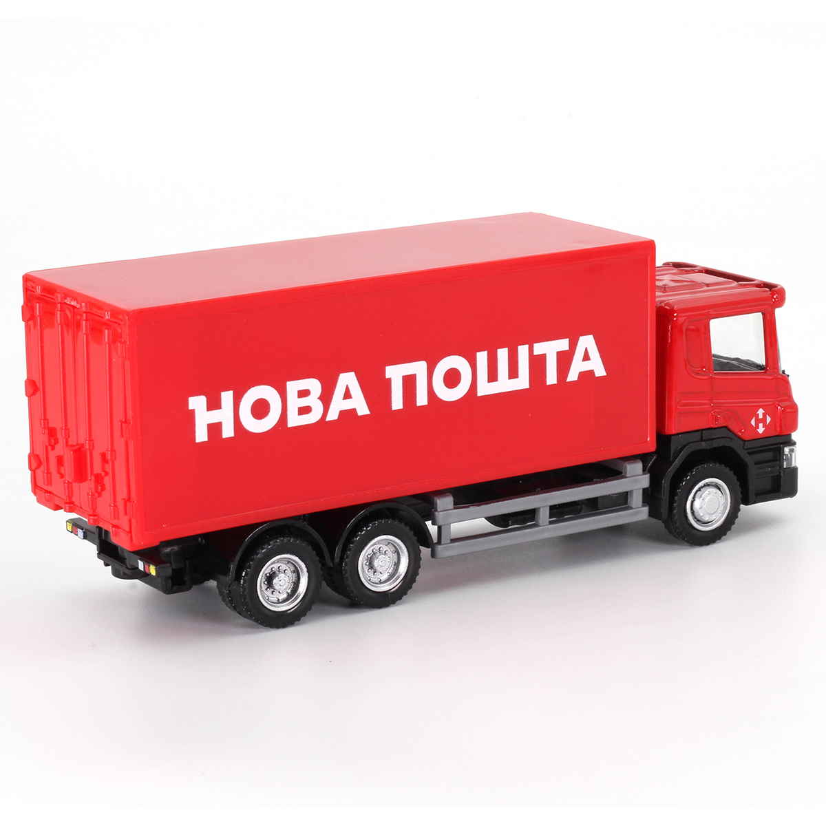 Автомодель вантажівка Techno Drive Scania Нова пошта 1:64 металева — превʼю 5
