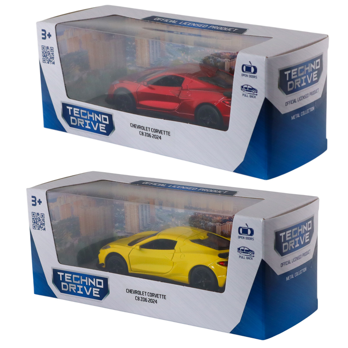 Автомодель Chevrolet Corvette C8 Z06 2024 Techno Drive 1:40 металева — превʼю 4