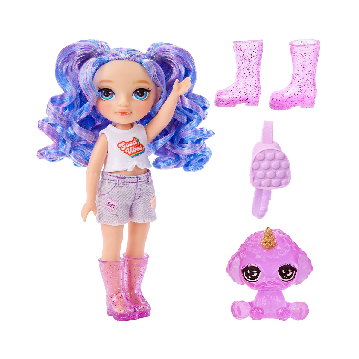 Лялька Rainbow High Littles Аметиста 15 см з улюбленцем — превʼю 7