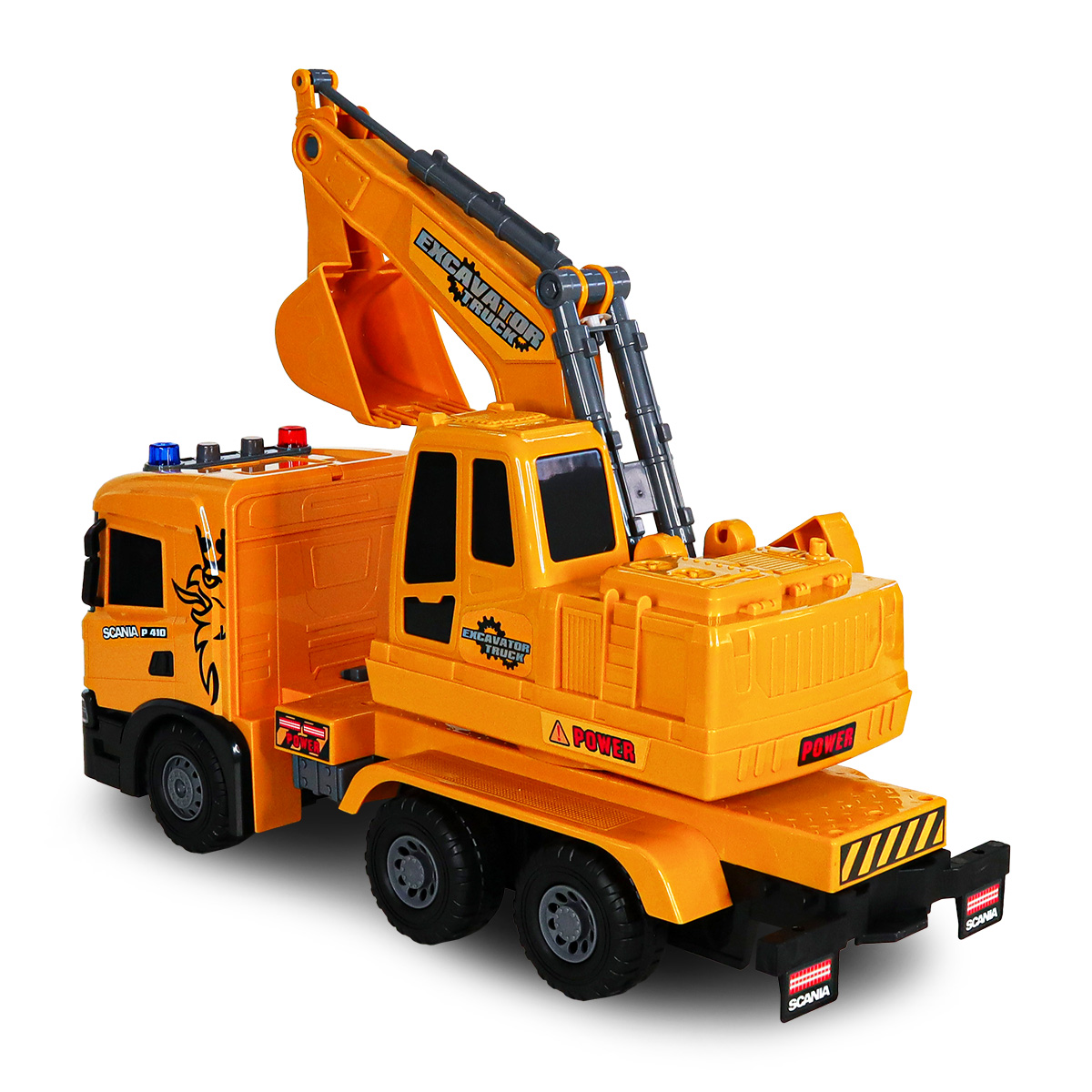 Екскаватор Scania TechnoDrive Super Big Truck 55 см зі світлом та звуком — превʼю 9