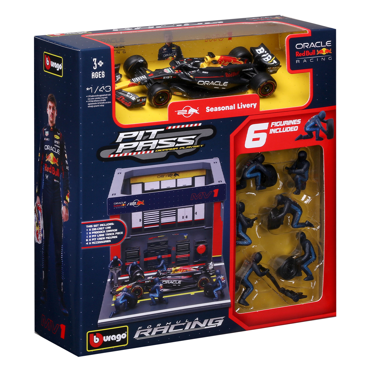 Ігровий набір Pit Pass Oracle Red Bull Racing RB20 Bburago 1:43 Металевий — превʼю 6