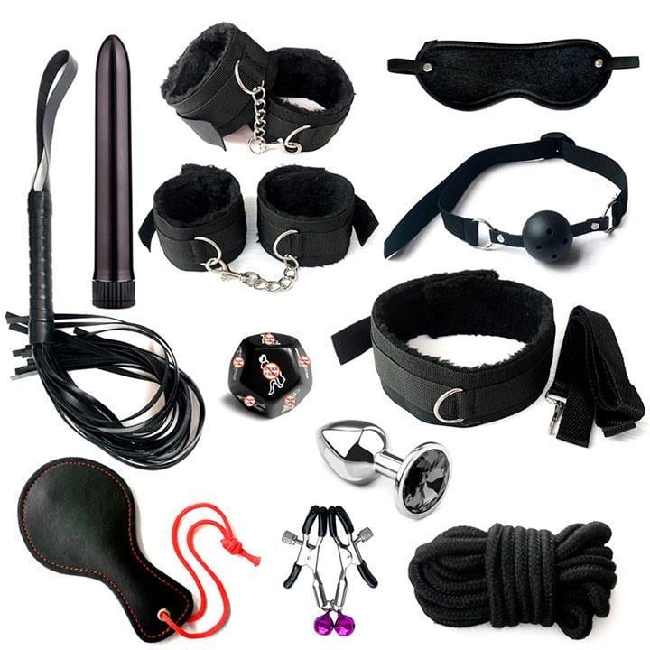 BDSM-комплект 12 аксесуарів One Size Чорний