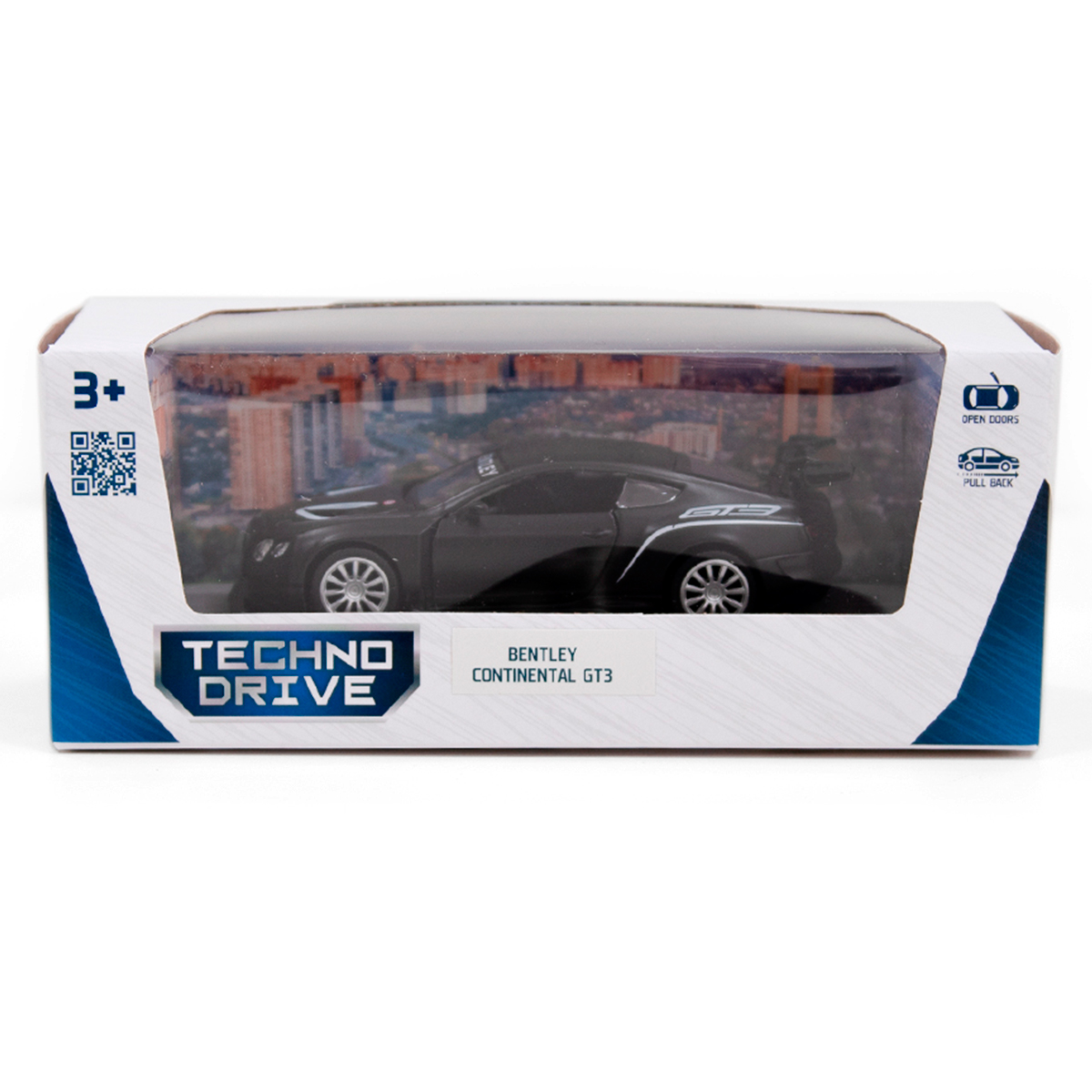 Автомодель Bentley Continental GT3 Techno Drive металева Матова чорна — превʼю 3