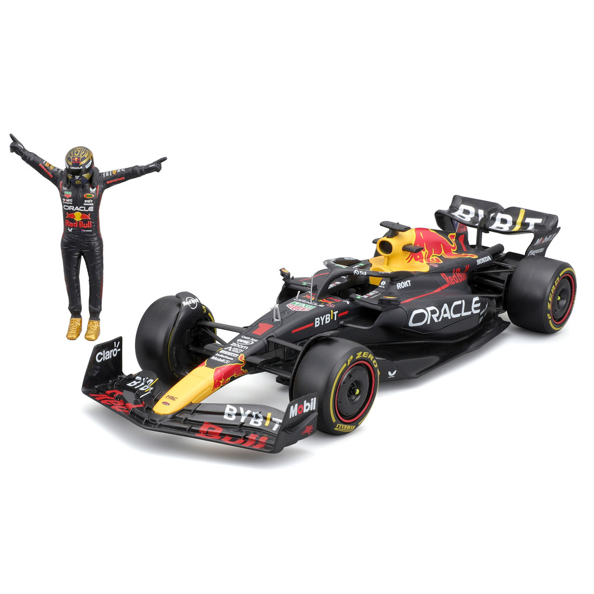 Автомодель Bburago Red Bull Racing RB19 з фігуркою 1:24 Чорна — превʼю 6