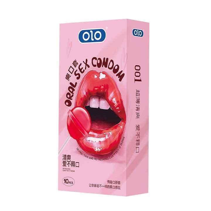 Презервативи ультратонкі латексні OLO Ultrathin Oral Sex смак полуниці M (51-54 мм) 10 шт