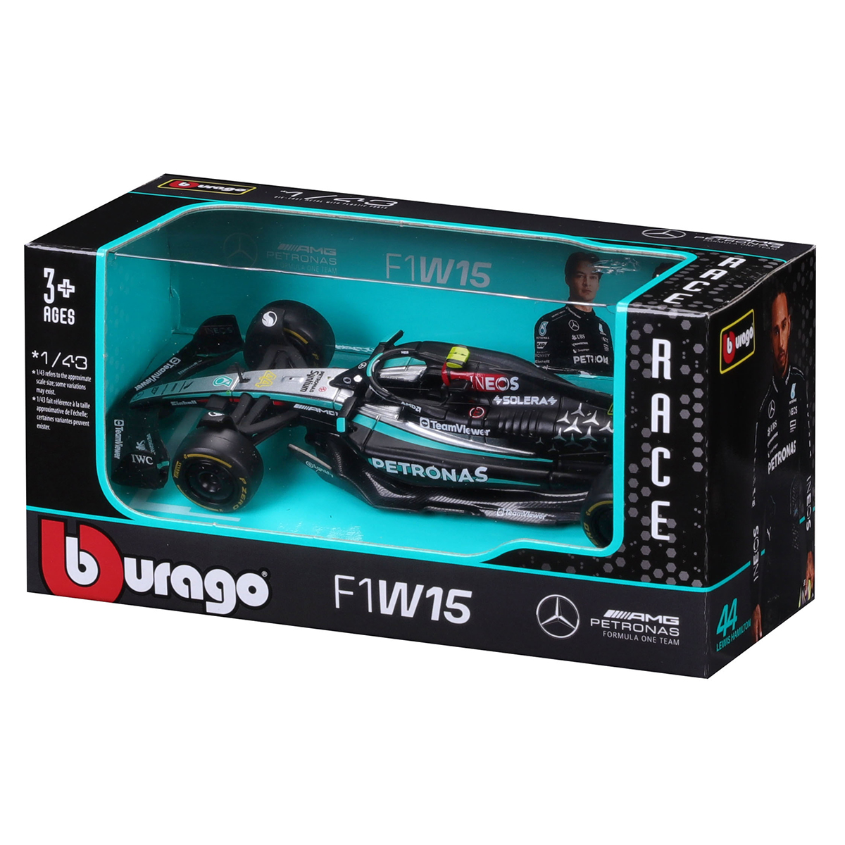 Колекційна модель Bburago Mercedes-AMG F1 W15 Performance 2024 1:43 — превʼю 7