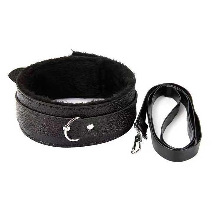 Шкіряний нашийник з повідцем для ігор з домінуванням BDSM One size