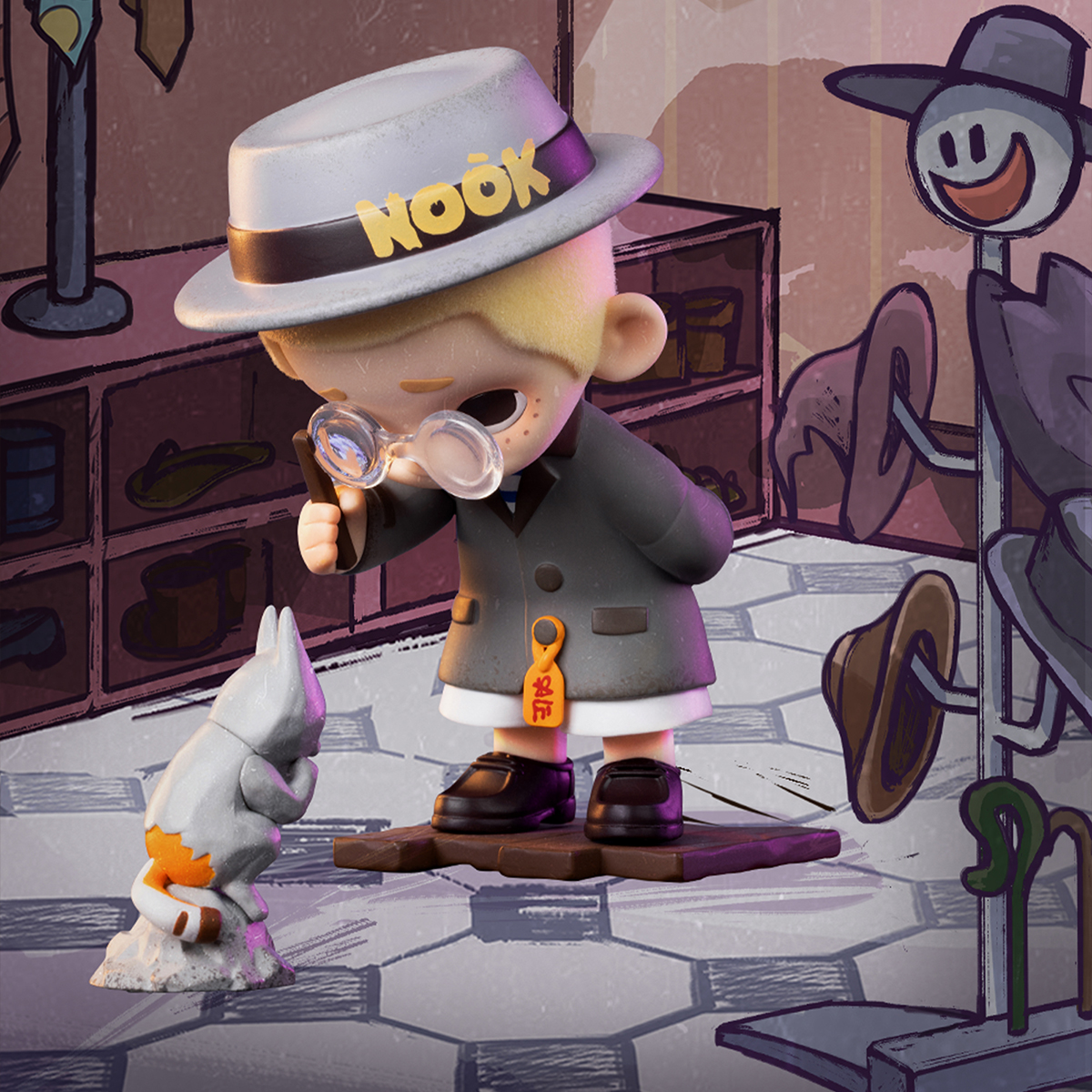Колекційна фігурка 52Toys NOOK Вінтажна крамниця — Nook та Jiumu — 9 см — превʼю 5