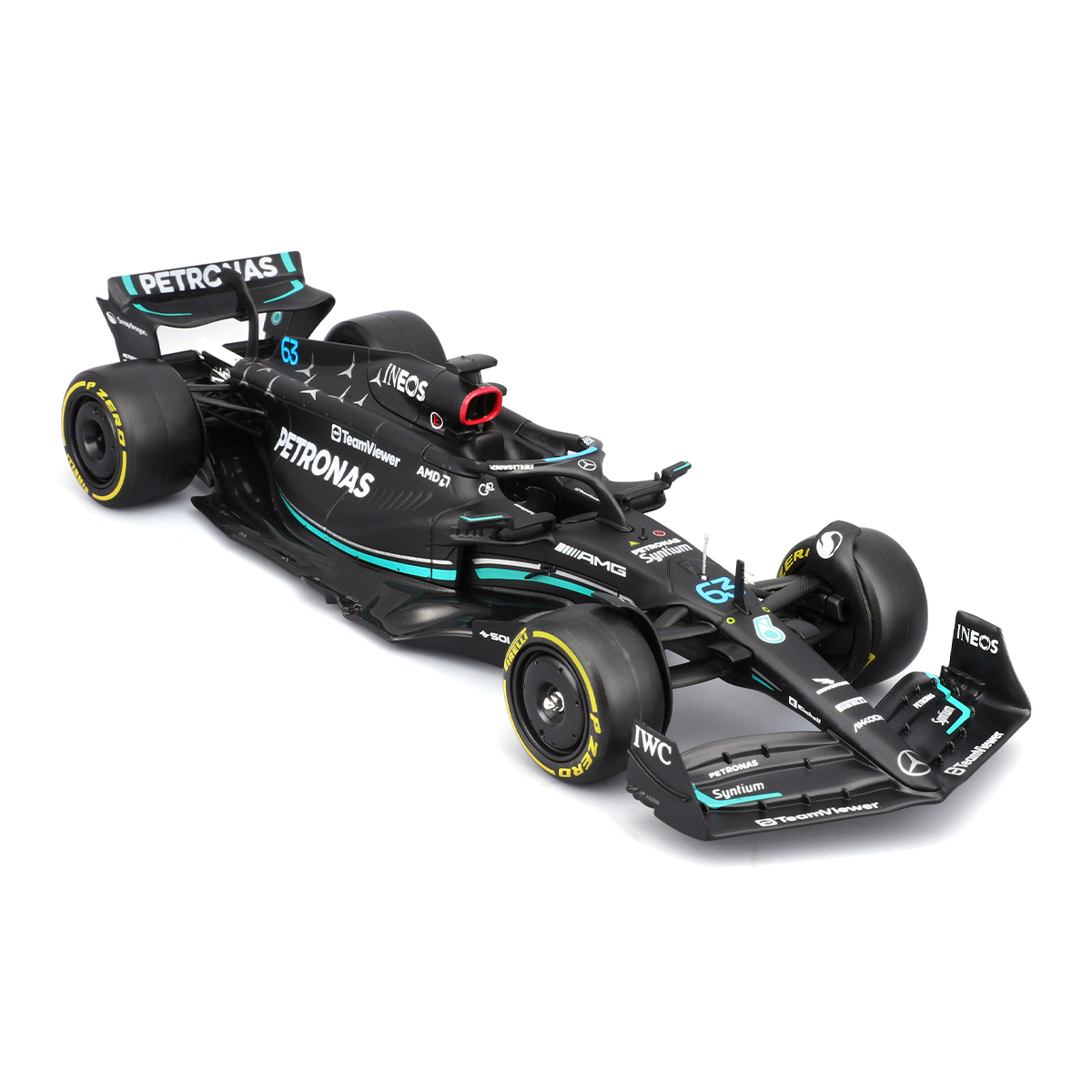 Автомодель Bburago Mercedes-AMG F1 W14 E Performance 1:24 з фігуркою Чорна — превʼю 2