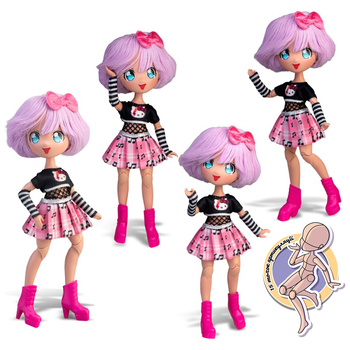 Лялька Manga Dolls Hello Kitty Тедді Рок 19,5 см — превʼю 7