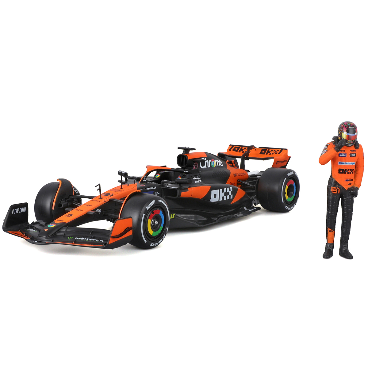 Автомодель Bburago McLaren MCL38 1:24 з фігуркою гонщика — превʼю 11