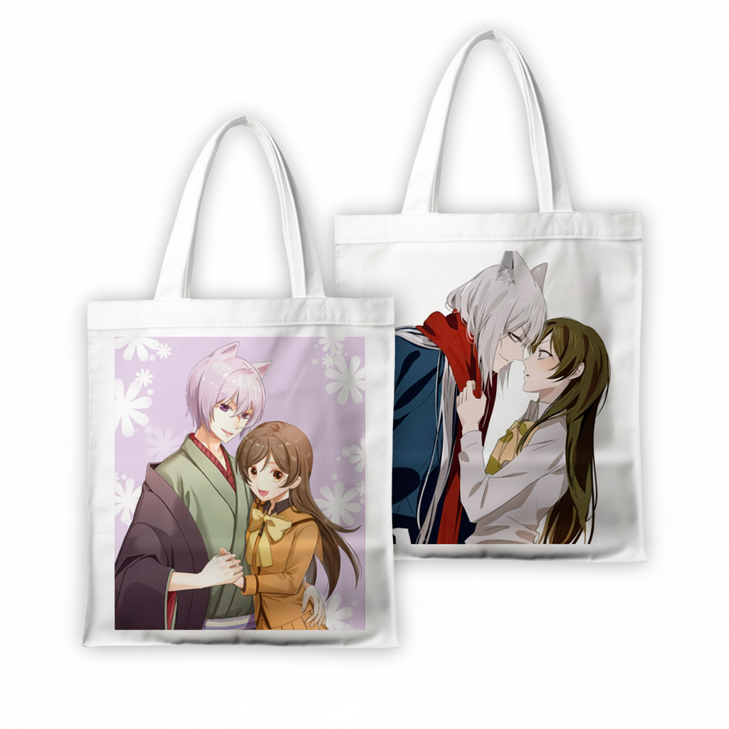 Сумка шопер принтована Kamisama Kiss габардин Білий 39x35 см 27777629728120