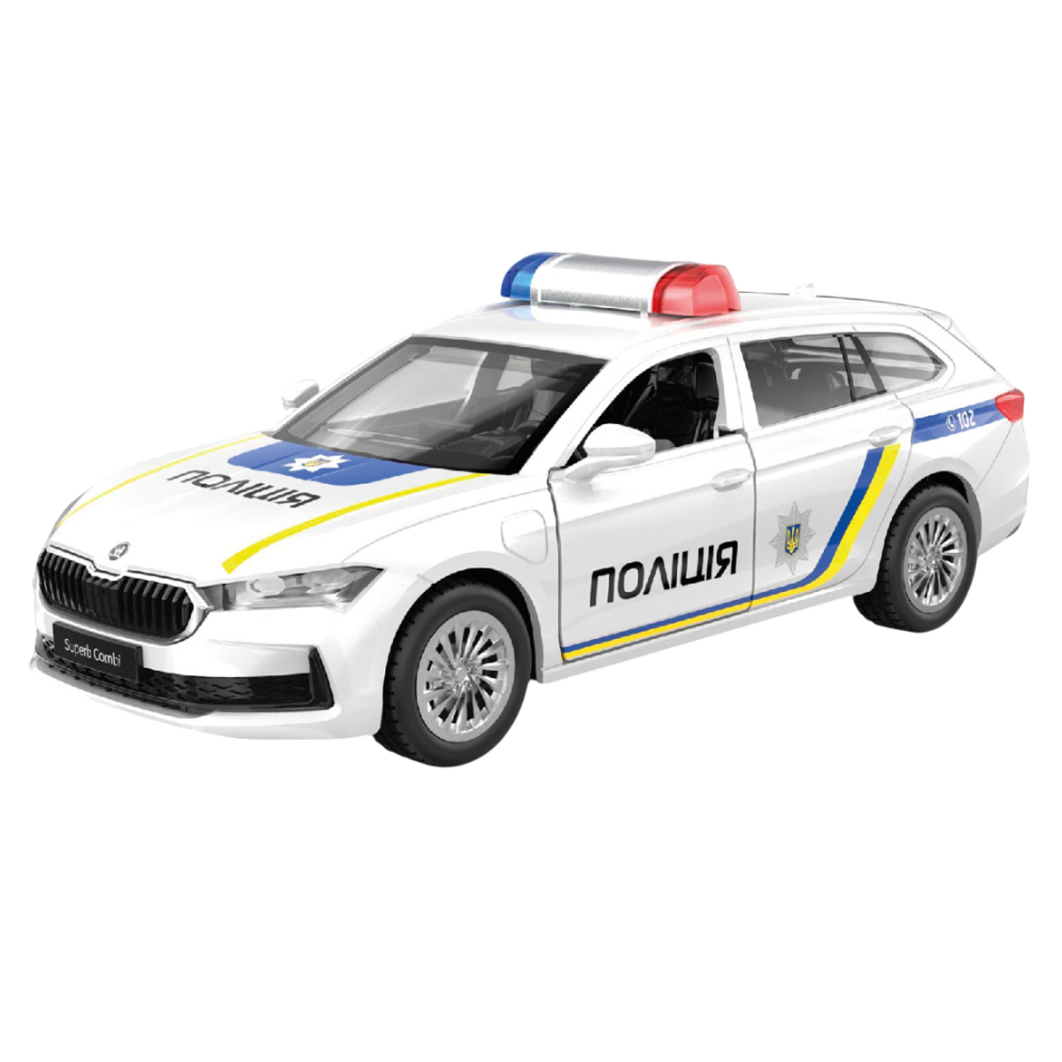 Автомодель Techno Drive Skoda Superb Combi iV Поліція 1:43 з металевим корпусом