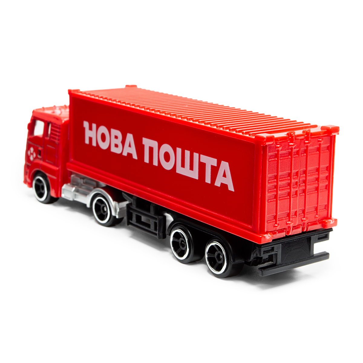Фура Нова Пошта іграшкова Techno Drive 1:64 металева з дверима — превʼю 8